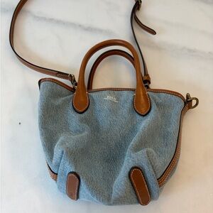 Polo by Ralph Lauren Denim and Tan Shoulder Bag